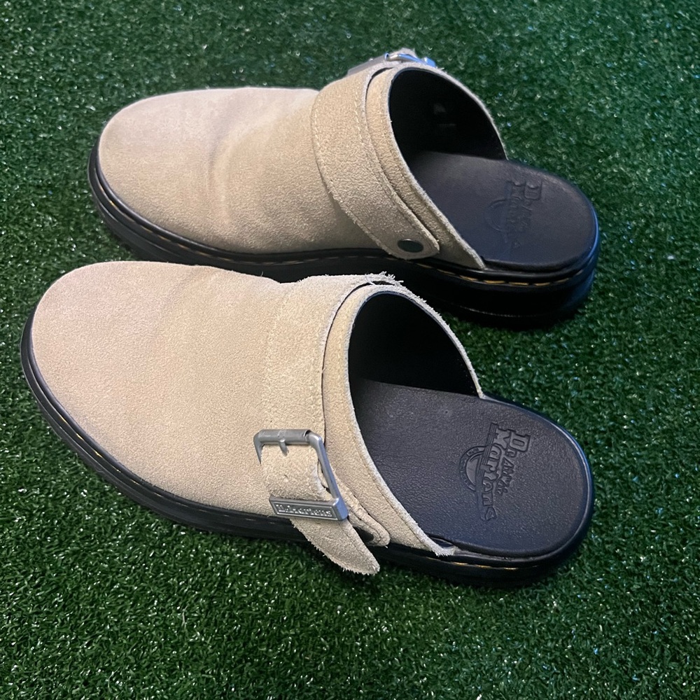 Doc Martens Zebzag Suede Mules - Grey - Picture 2 of 5